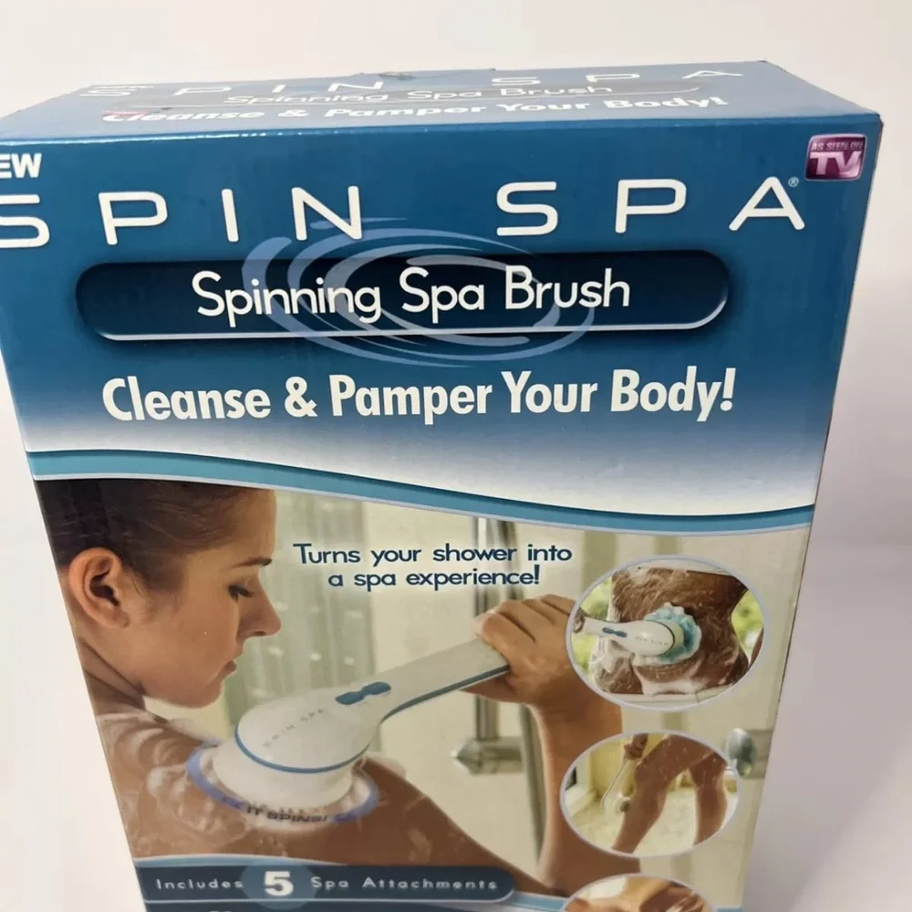 New in Box. SPIN SPA!! Spinning Spa Brush with 5 Attachments